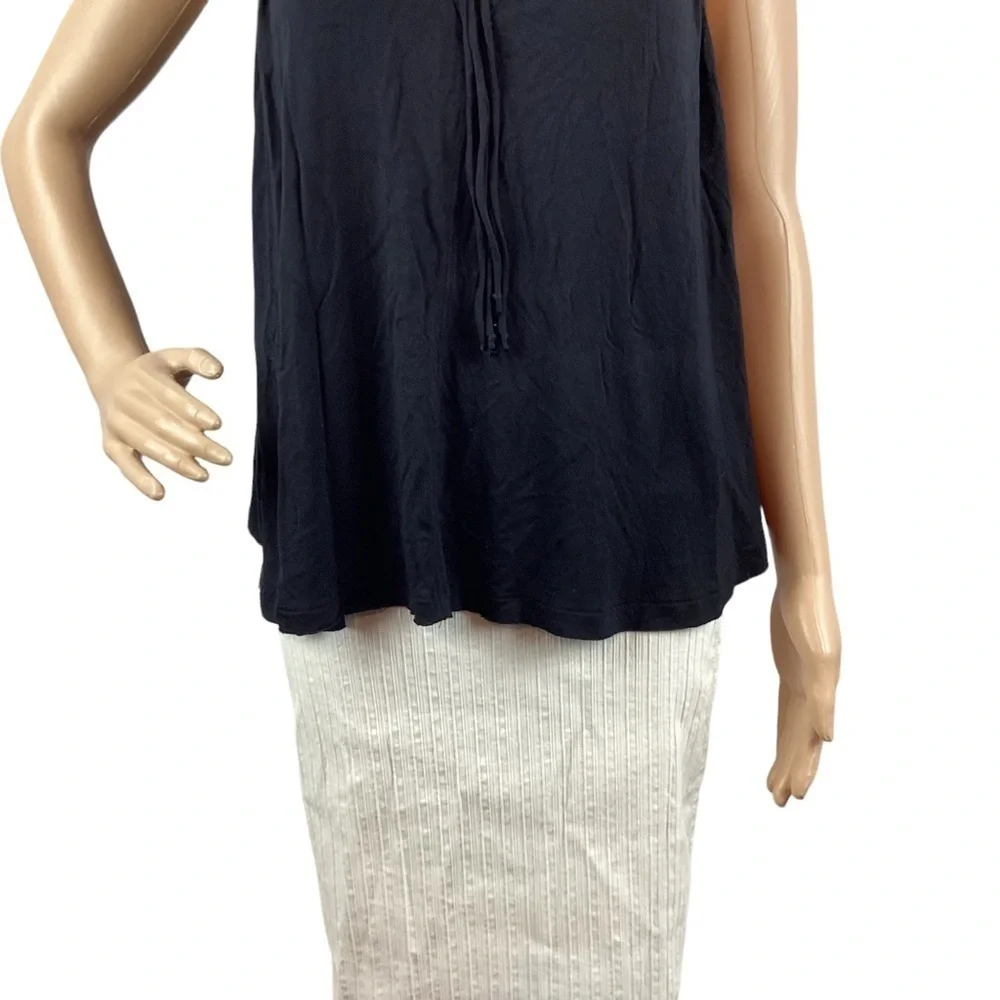 Free People Back in Town Top Size XS Black Tie Front
